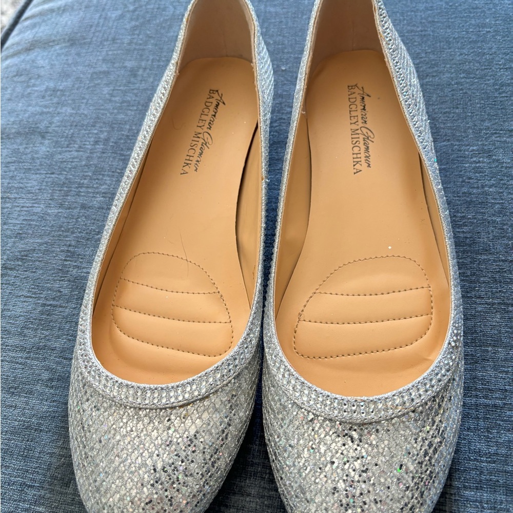 Sparkling silver flats. Get ready for your special event.  Party/ wedding/ more